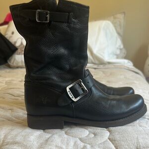 Black Leather Ankle Boots